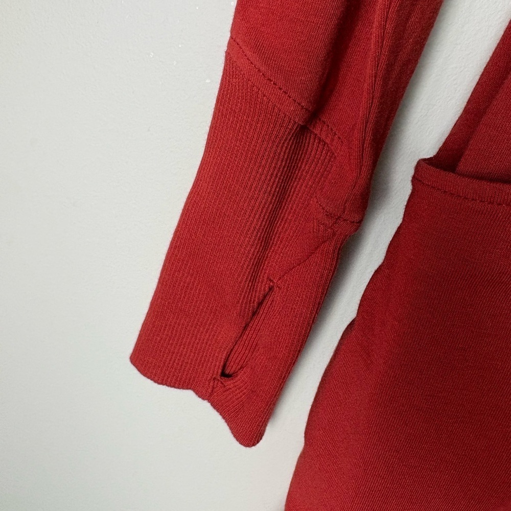 ATHLETA Cozy Up Popover Sweater Dress Red Rust Organic Women’s Size Small - Picture 5 of 10